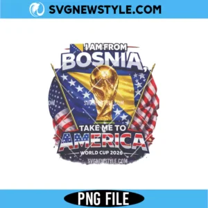 Bosnia USA World Cup 2026 Png | Vintage 2026 International Match Day Shirt Design