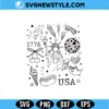 Doodle America 1776 SVG | Trendy Groovy 4th of July Silhouette for Cricut 3 Doodle America 1776 SVG