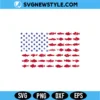 American Flag Fish SVG Digital Download | Aesthetic Bass Fishing Art 3 American Flag Fish SVG