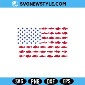 American Flag Fish SVG