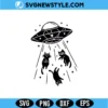 Funny UFO Cat Abduction SVG | Retro Alien Spacecraft & Kitten Cut File 3 Funny UFO Cat Abduction SVG