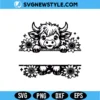 Highland Cow Split Frame SVG