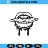 Lips Biting Weed Svg
