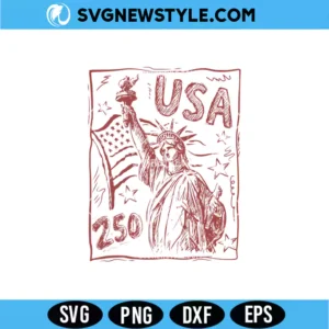 Sketchy 4th of July SVG Digital Download | Aesthetic Doodle Patriotic Design