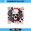 Trash Polka Skull Roses PNG