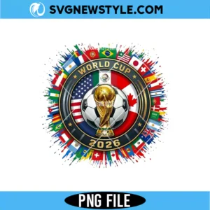 World Cup 2026 PNG | Retro Soccer Tournament Sublimation Design