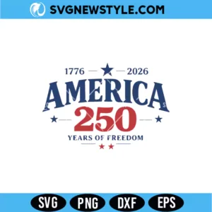 America 250 Years Freedom Retro Americana Svg, Png Instant Download