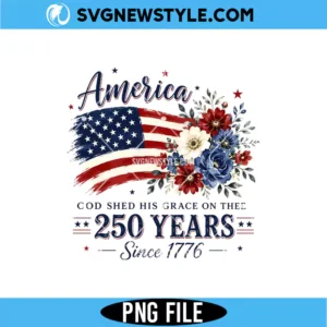 USA 250th Anniversary Floral PNG