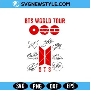 BTS World Tour 2026 Signed Svg