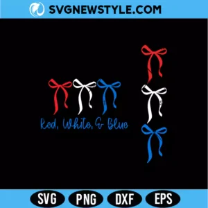 Red White And Blue Coquette Bows Svg Cute 4th of July Download