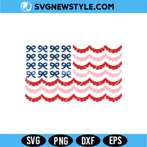 Bow Scalloped American Flag SVG