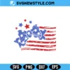 Coquette American Flag SVG Digital Download | Aesthetic USA Bow Design 3 Coquette American Flag SVG