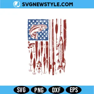 Fishing USA Flag SVG