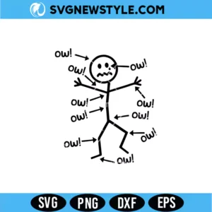 Funny Stick Figure Accident SVG