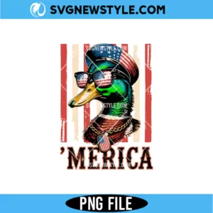 Patriotic Merica Duck PNG