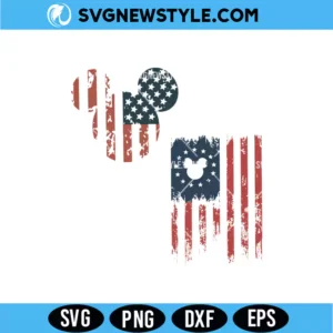 Mickey America Flag SVG Png Patriotic 4th of July Instant Download