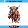 Patriotic Highland Cow Png 4th of July Sublimation Digital Download 2 Patriotic Highland Cow Png