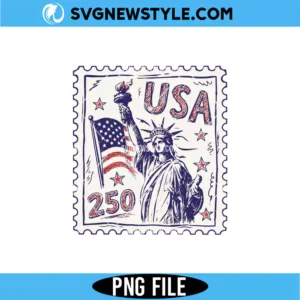 Patriotic Statue of Liberty USA 250 Stamp PNG