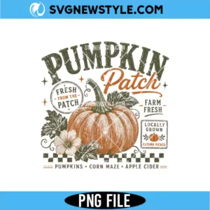 Retro Pumpkin Patch PNG