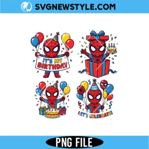 Spiderman Birthday PNG Bundle