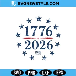 Vintage 1776 2026 Patriotic SVG