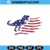 American Flag Dinosaur SVG PNG | Patriotic T-Rex Cut File 3 American Flag Dinosaur SVG