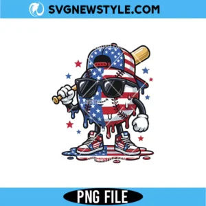 Baseball Drip Ice Cream PNG