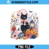 Black Cat Silhouette PNG | Trendy Halloween Sublimation Design 3 Black Cat Silhouette PNG