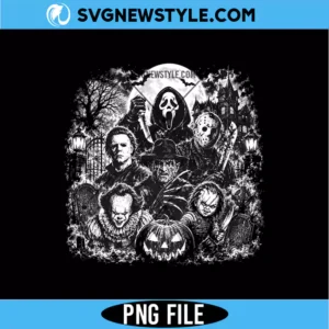 Classic Horror Characters PNG Digital Download | Spooky Halloween PNG