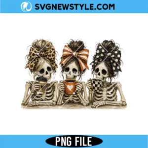 Preppy Halloween Skeleton PNG