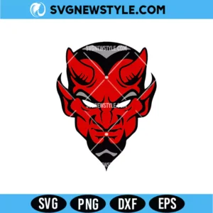 Red Devil Face SVG Png Digital Download | Halloween Character Design
