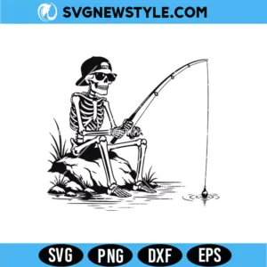 Fishing Skeleton SVG
