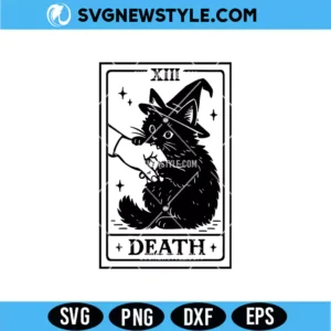 Funny Witchy Black Cat Tarot SVG