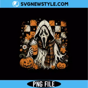 Ghostface Fall Coffee Png Digital Download | Trendy Spooky Seasonal PNG