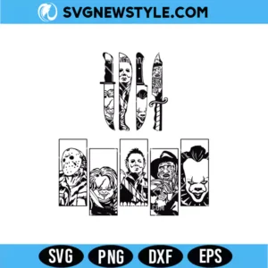 Horror Movie Knife Collection SVG Png | Horror Movie Fan Art Cut File