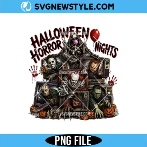 Retro Halloween Horror Nights PNG Digital Download | Creepy Festival PNG