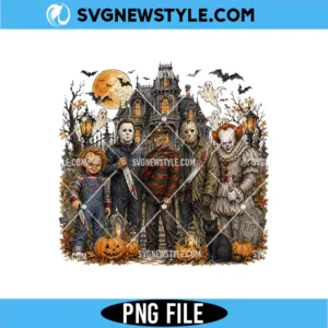 Classic Horror Movie Characters PNG Digital Download | Spooky Halloween PNG