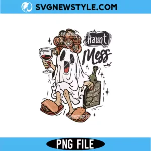 Haunt Mess Ghost Wine Halloween PNG