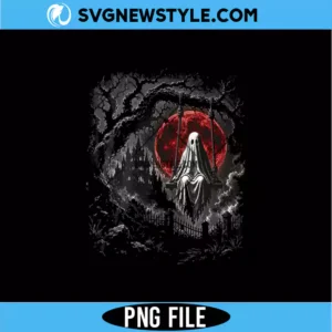 Spooky Ghost On Swing PNG