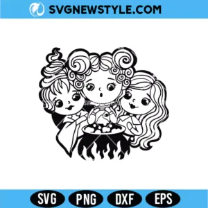 Chibi Sanderson Sisters Brewing SVG Digital Download | Halloween Sisters Design
