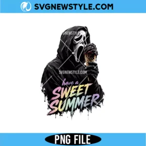 Horror Ghost Face Summer PNG Digital Download | Funny Spooky PNG