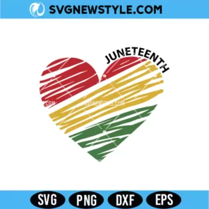 Juneteenth Heart SVG Png | Black History Pride Cut File for Cricut