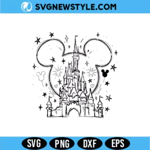 Magic Castle Mickey Ear Silhouette SVG Digital Download | Magical Vacation Cut File