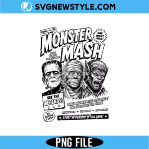 Monster Mash Shirt PNG Digital Download | Spooky Season Graphic