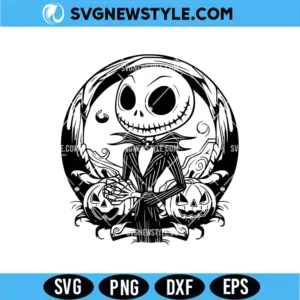 Jack Skellington and Pumpkins SVG