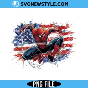 Patriotic Spider Hero 4th of July PNG