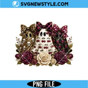 Coquette Halloween Leopard Skulls PNG