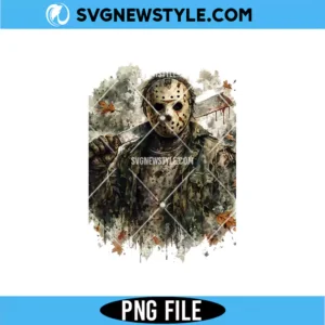 Jason Voorhees Horror Watercolor PNG - Spooky Friday The 13th Sublimation Design