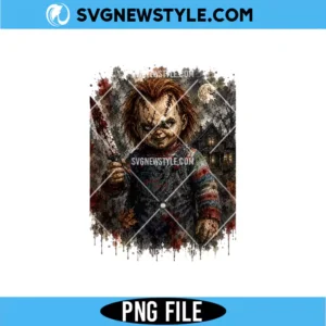 Chucky Doll Horror Watercolor PNG - Spooky Child's Play Sublimation Design