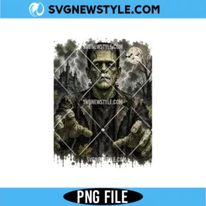 Frankenstein Monster Watercolor PNG Digital Download | Artistic Halloween PNG
